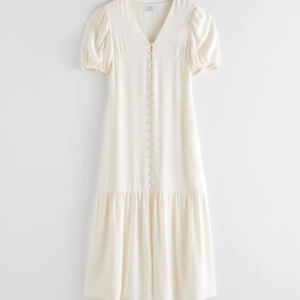 & Other Stories Button-Down Puff Sleeve Midi Dress